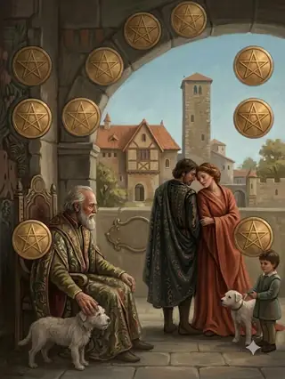 펜타클 10 카드 그림